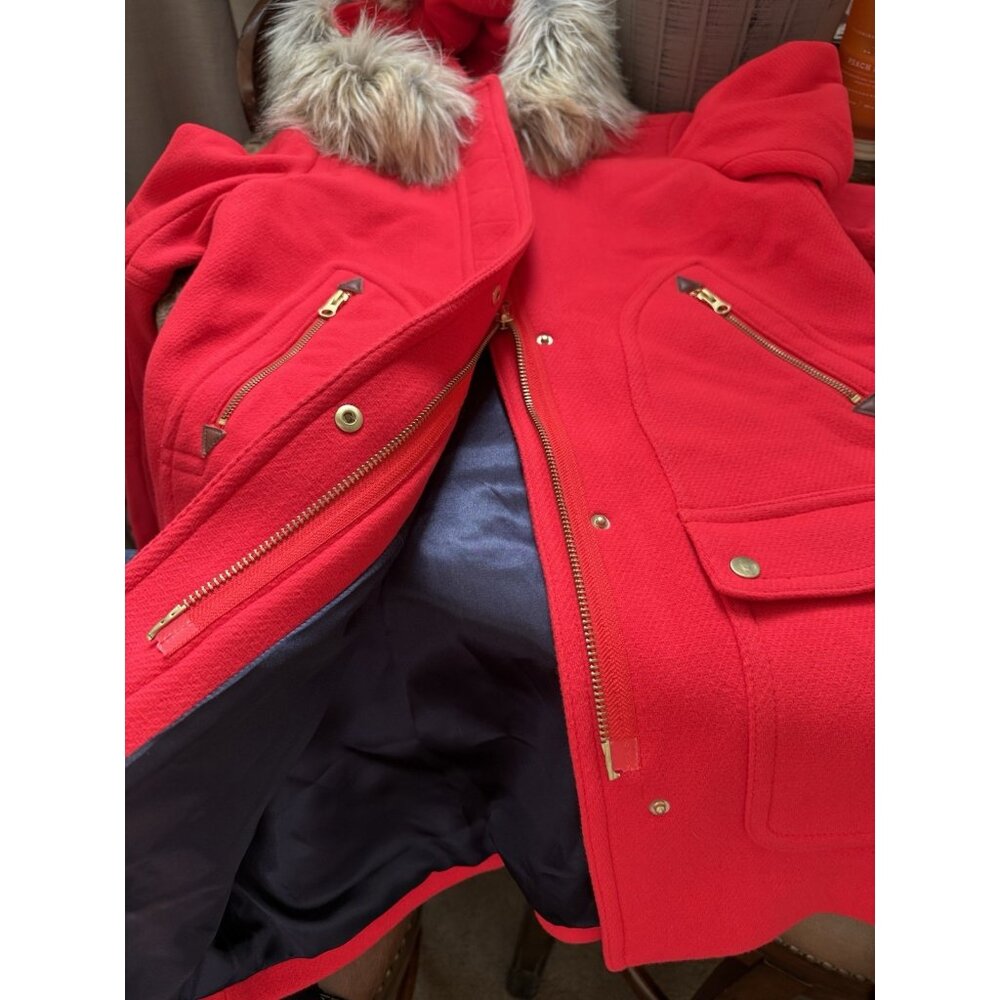 J Crew Women’s ChateauParka Bright  Magenta in Italian Stadium-Cloth Wool Sz 6 - Picture 12 of 12